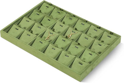 Velvet Necklace Display Tray, Stackable 24 Grid Insert Pendant Necklaces - Image 3