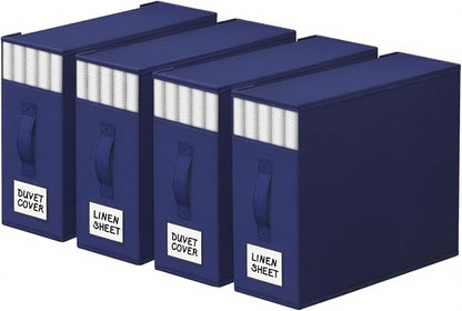 StorageTastic 4 Pack Bed Sheet Closet Organizers and Storage, Sturdy Foldable by StorageTastic