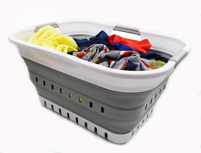 SAMMART Set of 2-30L Collapsible Plastic Laundry Basket - Image 6