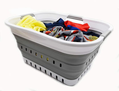 SAMMART Set of 2-30L Collapsible Plastic Laundry Basket - Image 6