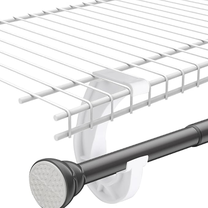 4Pcs Hanging Closet Rod Support, 3/4 Closet Shelf Rod Holder, Sturdy J-Shaped - Image 3