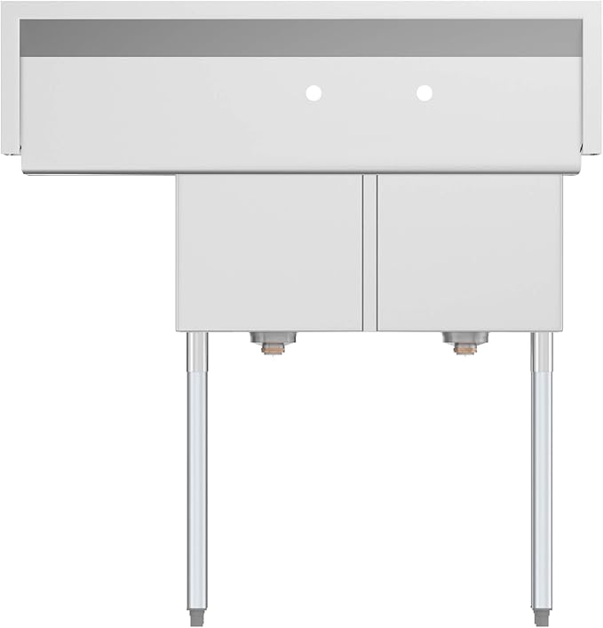 KoolMore 2 Compartment Stainless Steel NSF Commercial Kitchen Prep & Utility - Image 6
