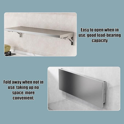 304 stainless steel folding table, wall-mounted folding table, kitchen storage - Image 5