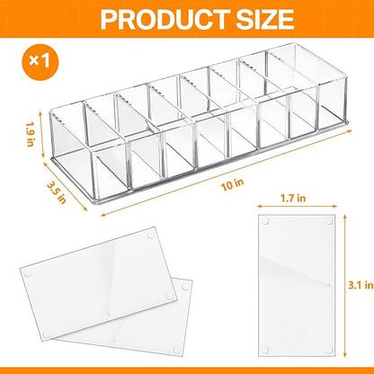 Tuanse 8 Pcs Acrylic Makeup Compact Organizer Detachable 8 Spaces Clear Vanity - Image 2