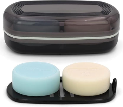 Shampoo Bar Holder Travel Case for Two Bars – Compatible by AIMAIAIMAI