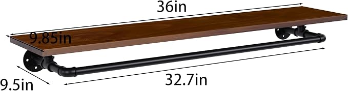 Clothes Rack 36in, Wall Mounted Garment Rack - Image 8