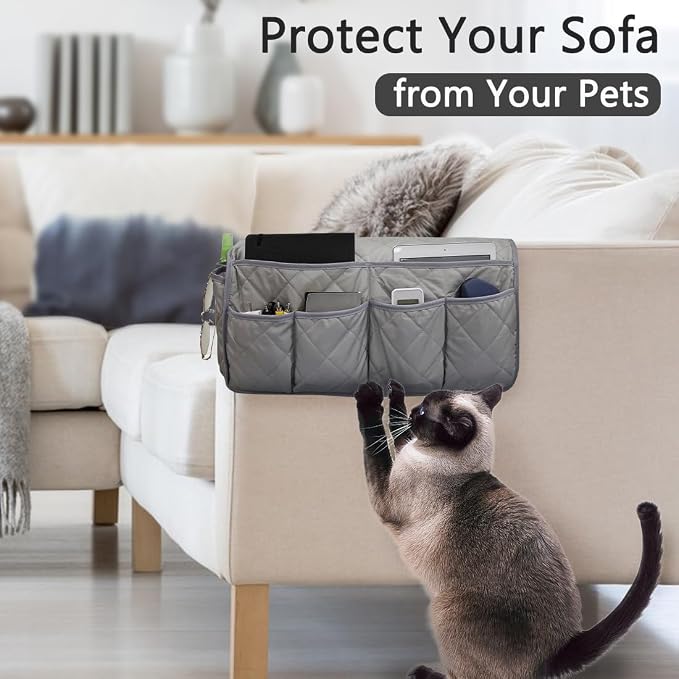 Sofa Armrest Organizer Non-Slip Arm Chair Bedside Caddy Storage Organizer - Image 5