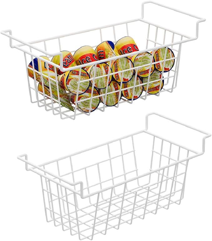 Slideep 17.5" Large Hanging Baskets Freezer Organizer Bin Sturdy Metal Wire by WelcometotheSlideep