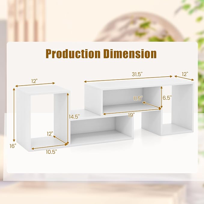 LDAILY L-Shaped TV Stand, TV Entertainment Center - Image 6