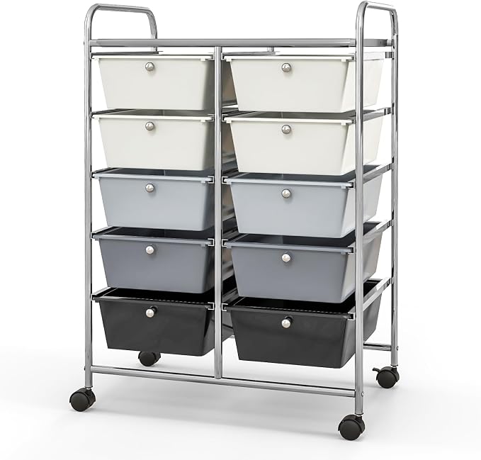 Giantex 10 Drawers Rolling Cart, Classroom Organizers, Storage Cart - Image 8