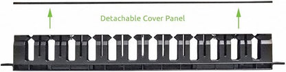 Navepoint 1U Horizontal 19-Inch Rack Mount Cable Management Raceway Duct Panel - Image 3