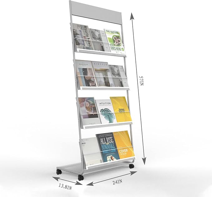 TONGMO Floor-Standing Magazine Rack 4-Layer - Image 2