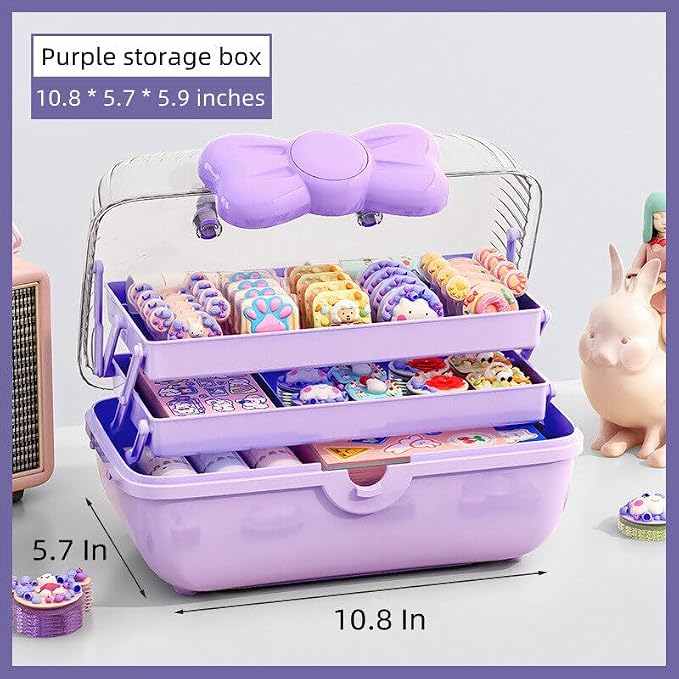 Bow Knot Hair Accessories Organizer Box Cute Dust Proof Childrens Jewelry - Image 2