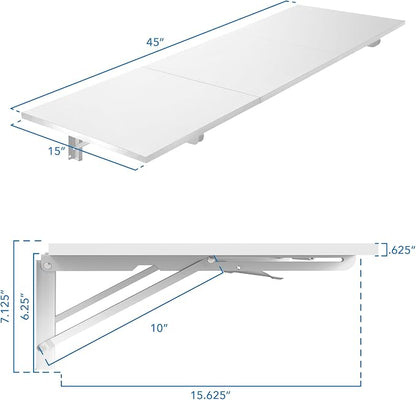 Mount-It! Heavy Duty Wall Mounted Drop Leaf Table, Folding Wall Mounted Desk - Image 2
