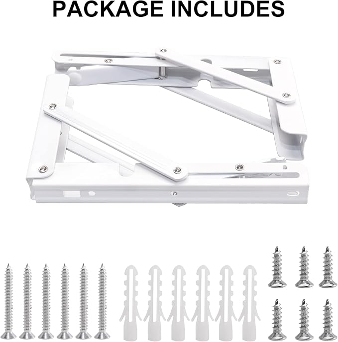 YUMORE Folding Shelf Brackets, 8 Inch Heavy Duty Collapsible Shelf Bracket - Image 5