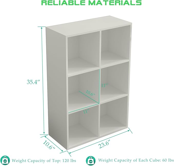 6-Cube Storage Shelf Bookcase - Image 3