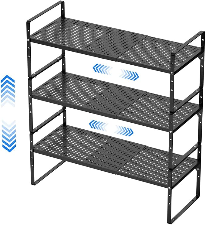 Expandable Cabinet Shelf Organizers, Stackable Cabinet Pantry Counter Under by PerfectdesignforyourHOME