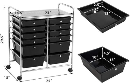 Giantex 12 Drawer Rolling Storage Cart Tools Scrapbook Paper Office School - Image 3