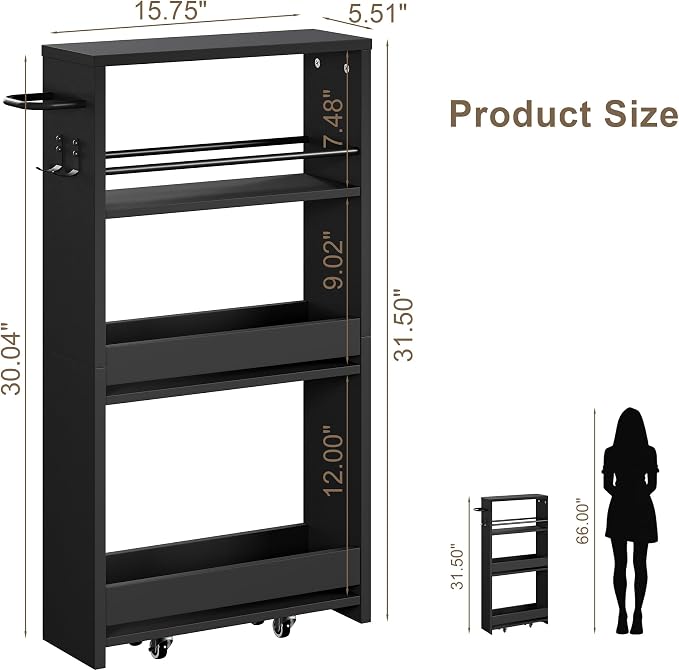 ChooChoo 4-Tier Slim Storage Cart - Image 7