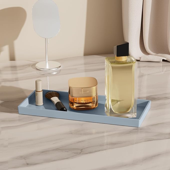 Vanity and Bathroom Tray, 11.8" ABS Countertop Organizer, Waterproof Vanity Tray - Image 4