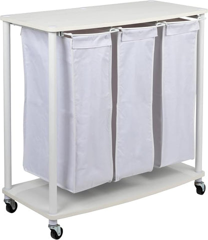 Household Essentials 3-Bag Laundry Sorter, Smooth Laminate Shelving, Sturdy by HouseholdEssentials