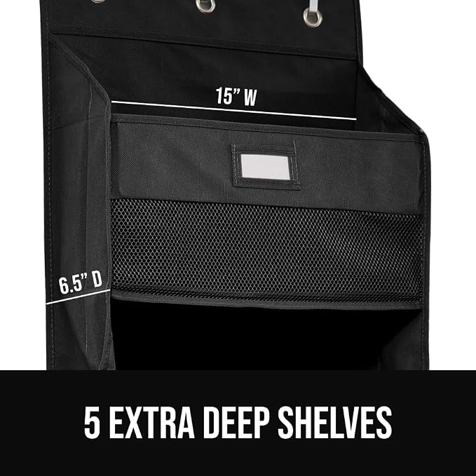 GORILLA GRIP Over The Door Organizer Storage, 5 Deep Hanging Shelves, Holds - Image 4