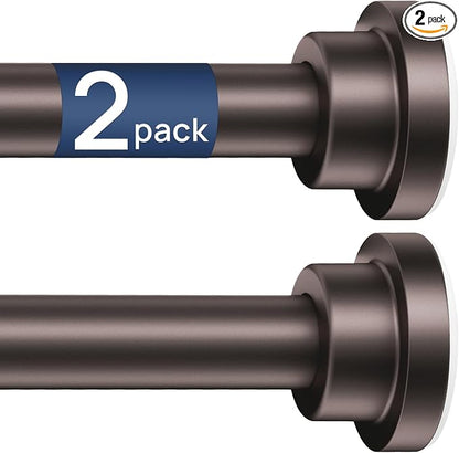 ENJOYBASICS 2 Pack Tension Curtain Rod, 32-54" Adjustable, Bronze | Secure Hold by ENJOYBASICS
