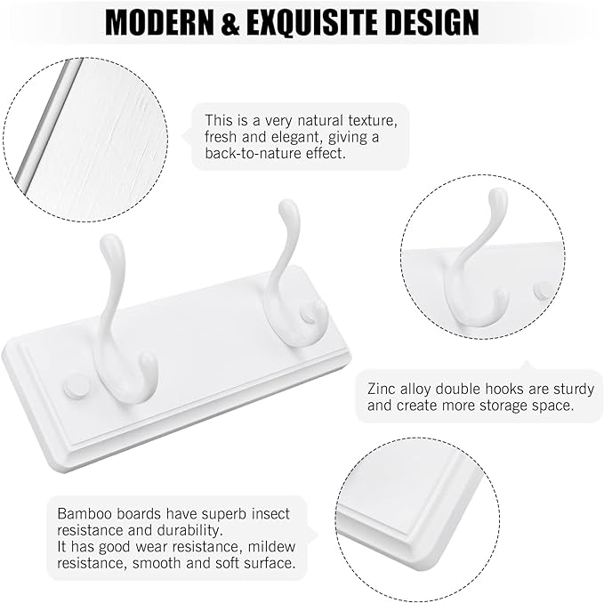 Wooden Coat Rack, Wall-Mounted Organizer - Image 4