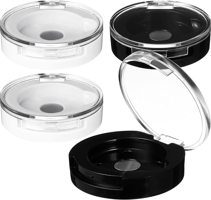 FRCOLOR 4Pcs Empty Magnetic Eyeshadow Cases Small Round Single Color Makeup by FRCOLOR
