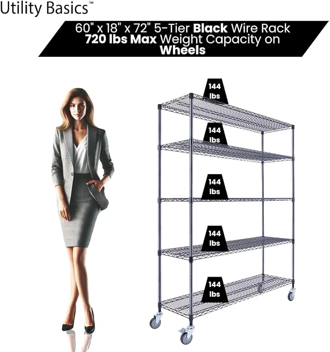 NSF Commercial 5-Tier Wire Shelving - Image 4