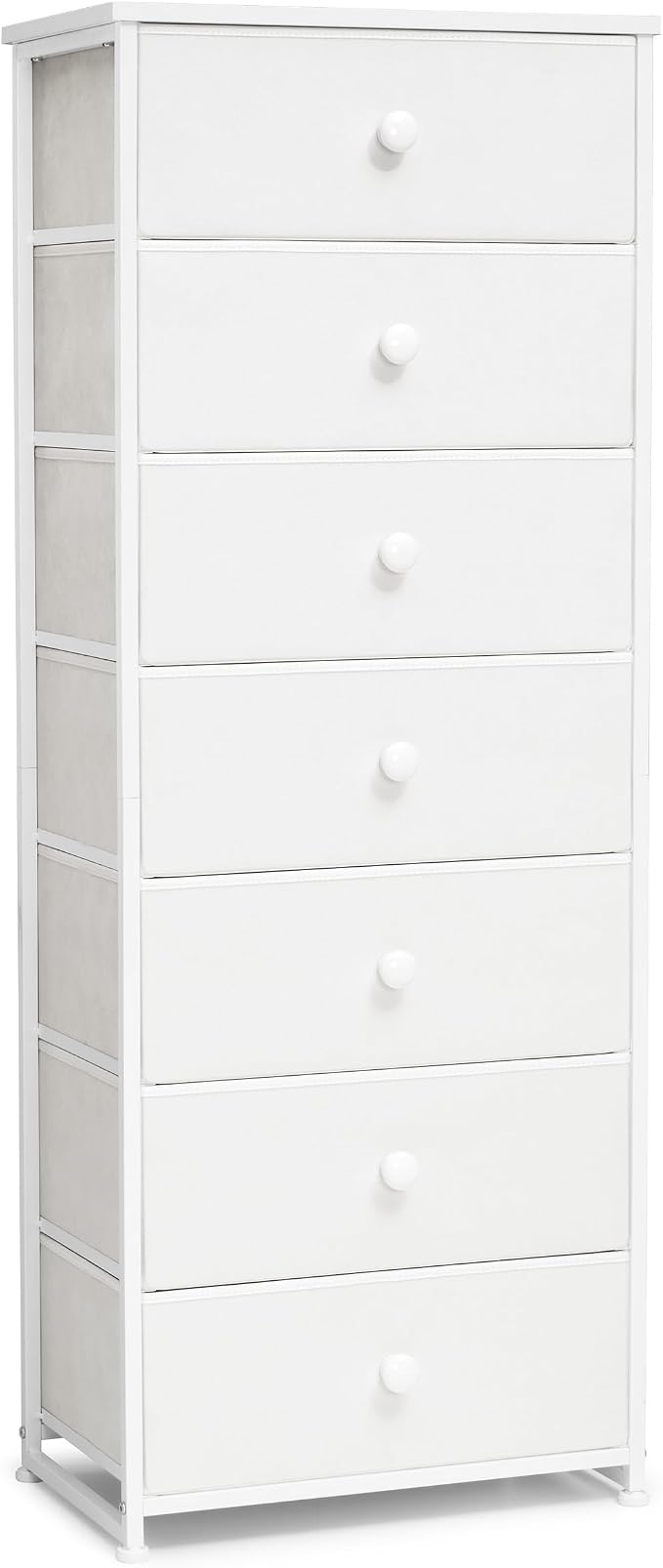 Fabric Dresser for Bedroom, 7-Drawer Tall Vertical Storage Tower | Wooden Top by CrestliveProducts