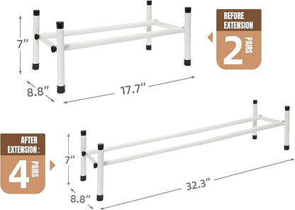STORAGE MANIAC Expandable Shoe Rack, 4 Pairs Stackable Small Shoe Rack - Image 3