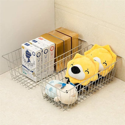 Slideep Wire Baskets Farmhouse Freezer Organizer Storage Bin Basket - Image 3