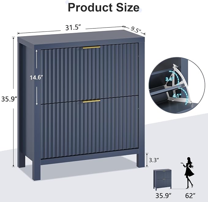 Fluted Shoe Cabinet Storage - Image 2