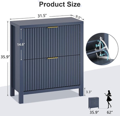 Fluted Shoe Cabinet Storage - Image 2