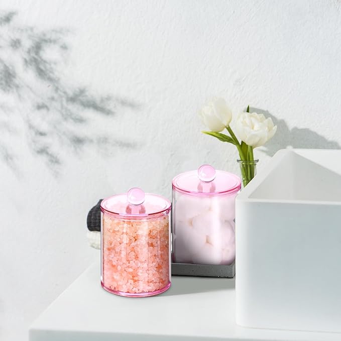 6 Pack Qtip Holder, Canister Apothecary Jar Set, Bathroom Jars - Image 6