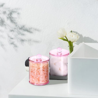 2 Pack Qtip Holder, Canister Apothecary Jar Set, Bathroom Jars - Image 6