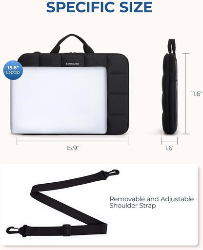 BAGSMART Laptop Case with Handle, Puffy Laptop Sleeve Bag - Image 4