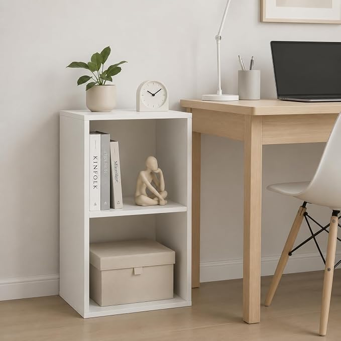 POWERSTONE 2 Cube Storage Organizer, 2 Tier Cubby Bookshelf Freestanding - Image 8