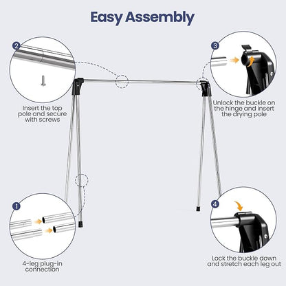 APEXCHASER Clothes Drying Rack, Stainless Steel Drying Rack Clothing - Image 4