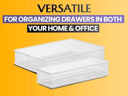 YBM HOME Silver Mesh Drawer Cabinet and or Shelf Organizer Bins, School Supply - Image 5