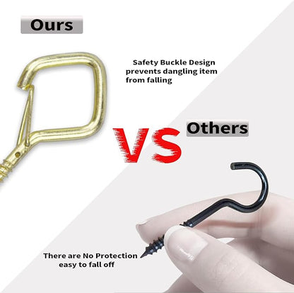 100 PCS Gold Eye Screw Hooks for Hanging Heavy Duty - Image 6