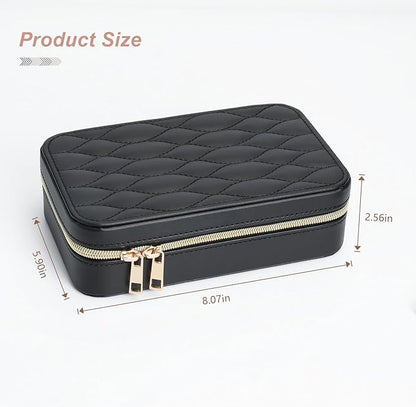 Portable Jewelry Organizer for Travel Compact Leather Jewelry Box - Image 4