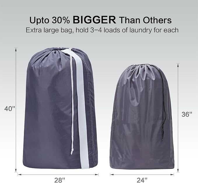 HOMEST 2 Pack XL Nylon Laundry Bag - Image 3