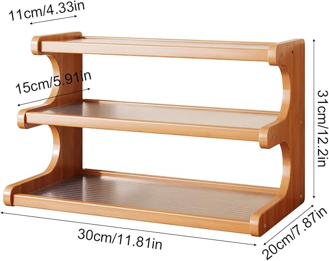3 Tier Wooden Mug Rack Coffee Mug Holder, Tiered Wooden Display Riser Stand - Image 7