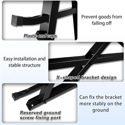 Horizontal Storage Rack Steel Pipe Storage Rack Heavy Duty Adjustable 7-Tier - Image 3