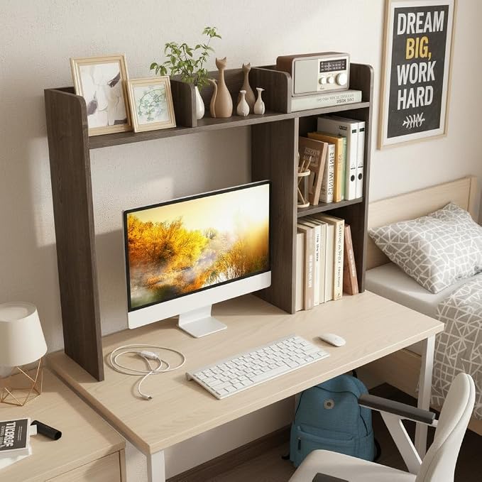 Tangkula Desktop Bookshelf, Countertop Storage Hutch - Image 4