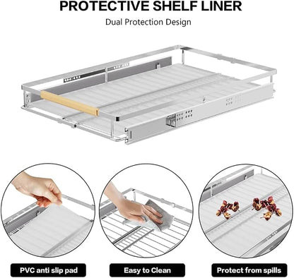 Expandable Sliding Basket, Pull-Out Cabinet Organizer, Heavy Duty Slide Out - Image 3