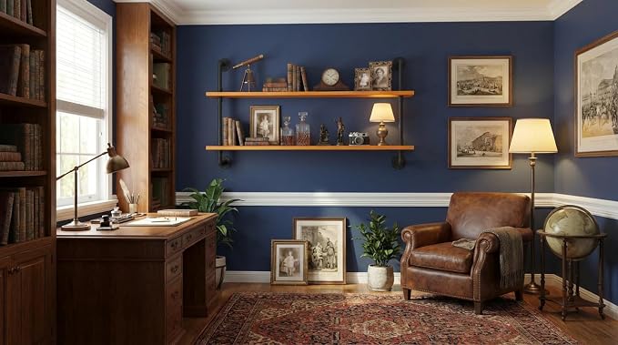 HDDFER Industrial Pipe Shelving Shelf Rustic Wood Wall Shelves Industrial - Image 5