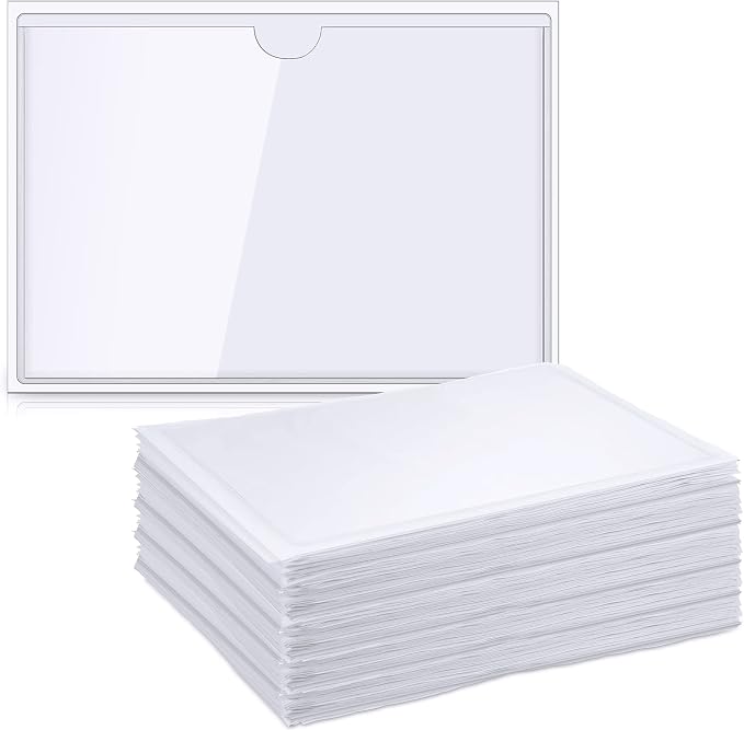 Outus 200 Pack 3.6 x 4.8 Inch Self Adhesive Label Pockets Bulk Plastic Labels - Image 7